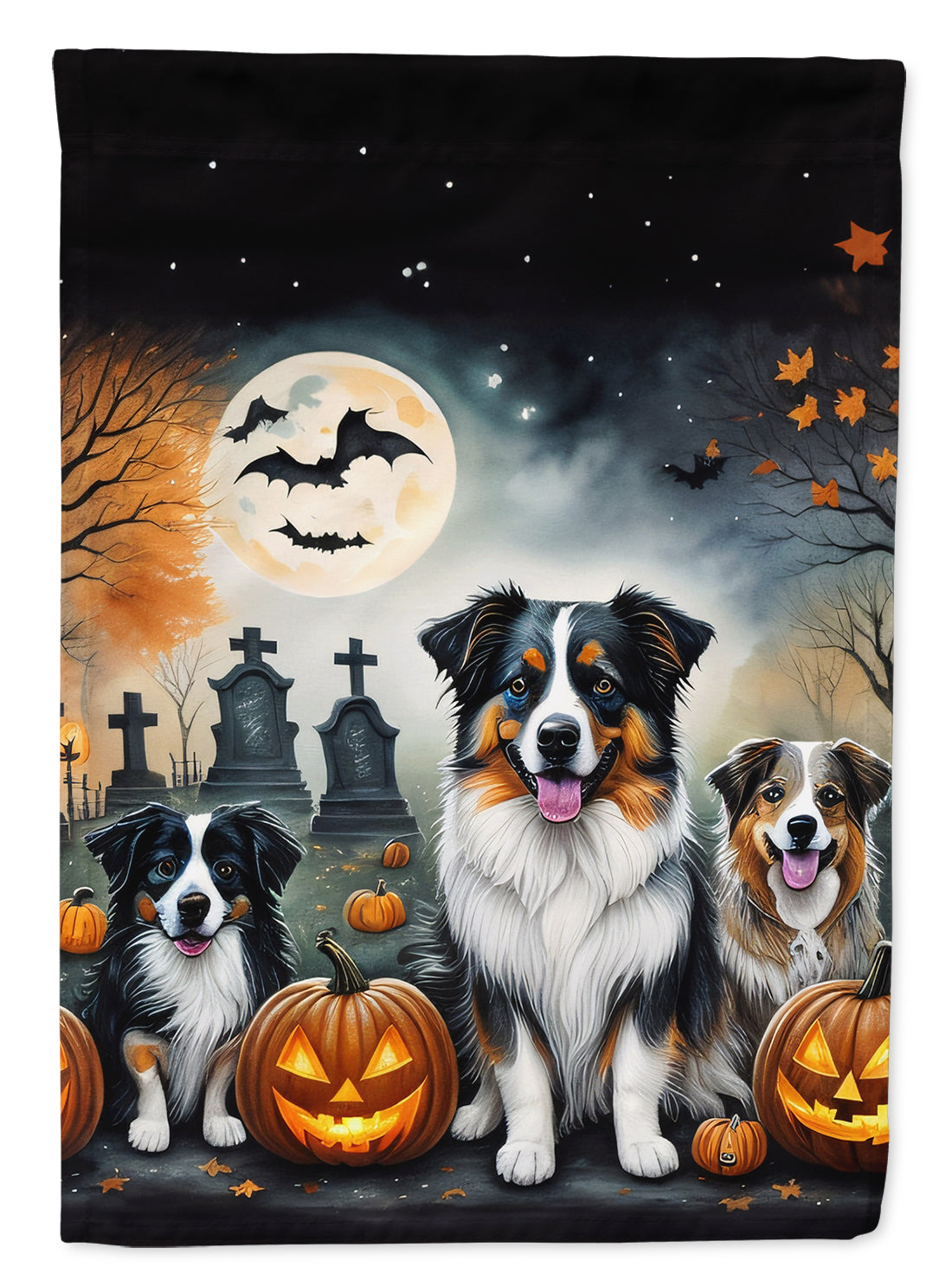 Buy this Australian Shepherd Spooky Halloween Garden Flag