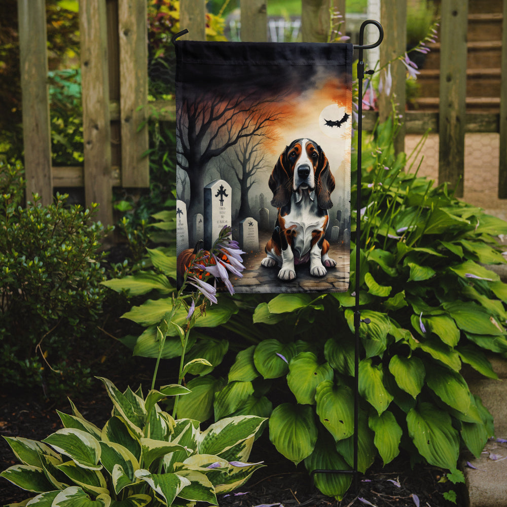 Basset Hound Spooky Halloween Garden Flag