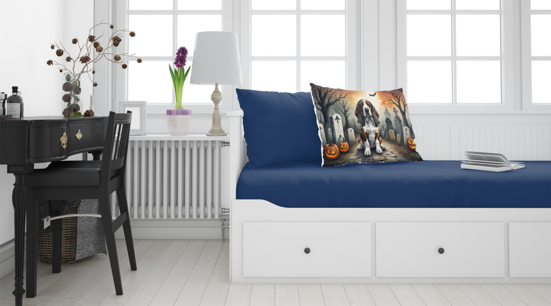 Buy this Basset Hound Spooky Halloween Fabric Standard Pillowcase