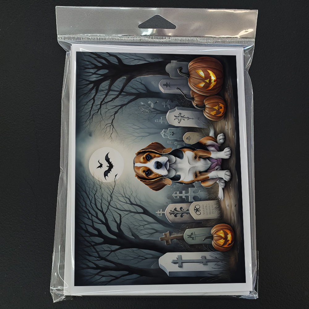 Beagle Spooky Halloween Greeting Cards and Envelopes Pack of 8  the-store.com.