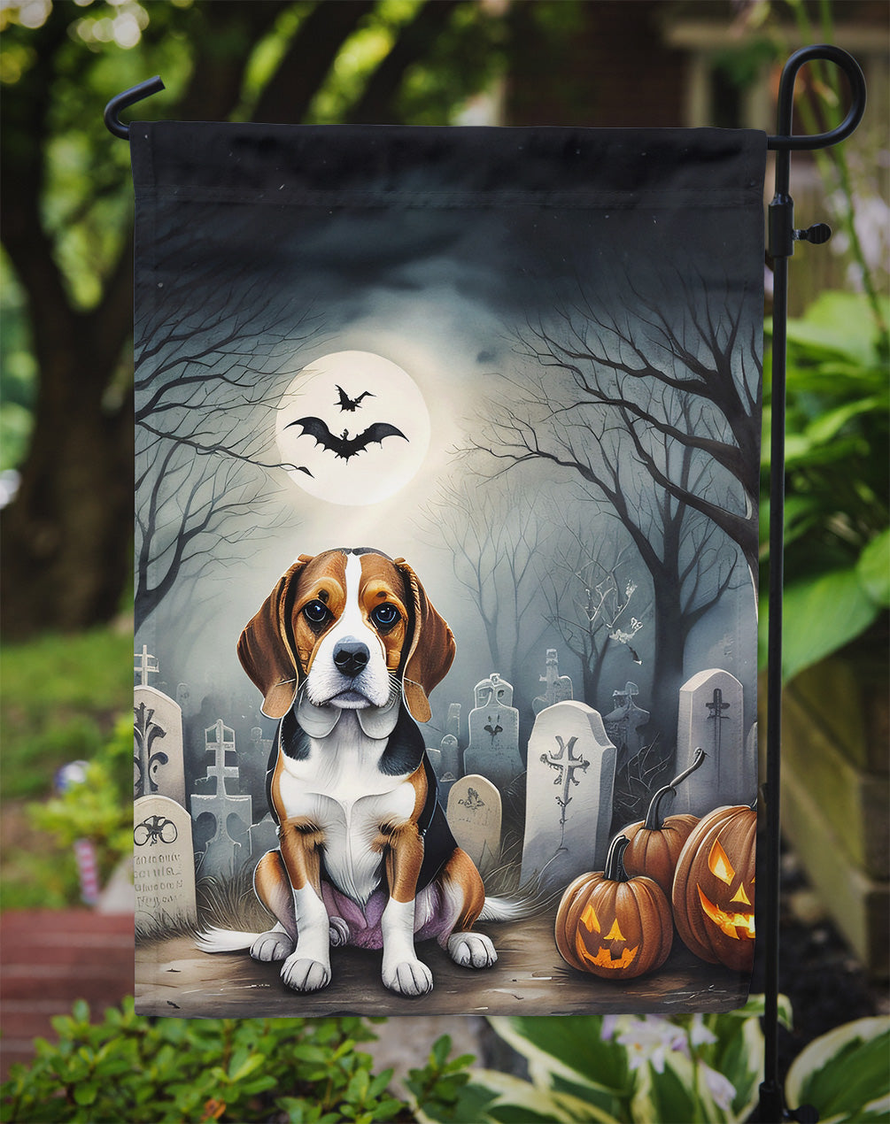 Beagle Spooky Halloween Garden Flag  the-store.com.