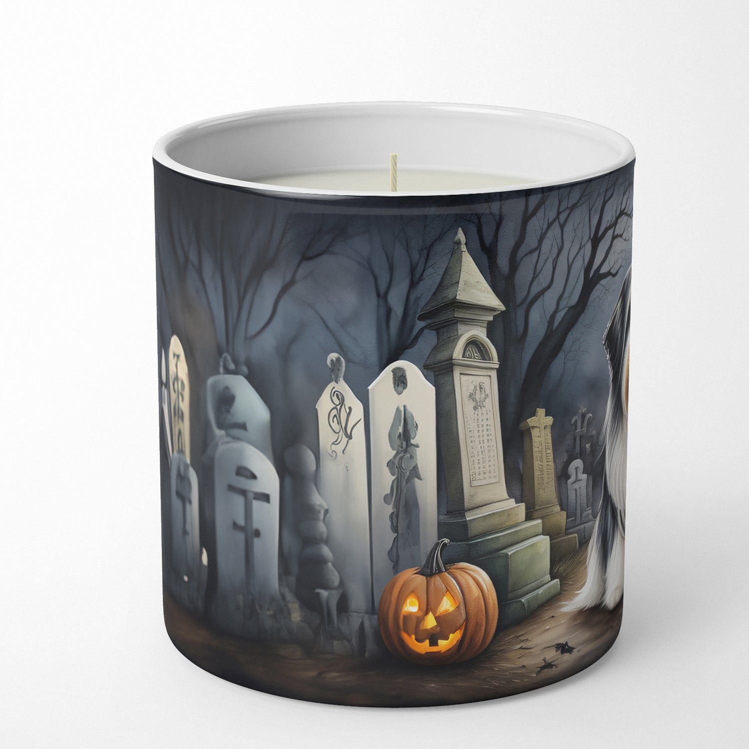 Bearded Collie Spooky Halloween Decorative Soy Candle