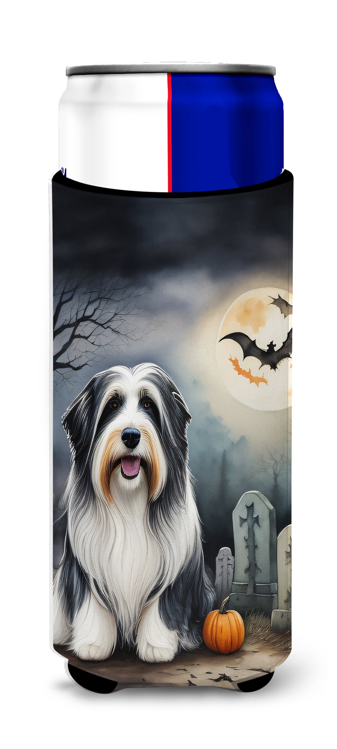 Buy this Bearded Collie Spooky Halloween Hugger for Ultra Slim Cans