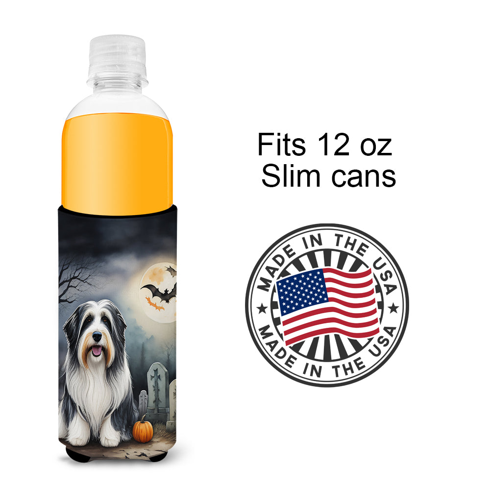 Bearded Collie Spooky Halloween Hugger for Ultra Slim Cans