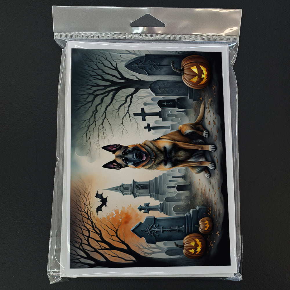 Belgian Malinois Spooky Halloween Greeting Cards and Envelopes Pack of 8  the-store.com.