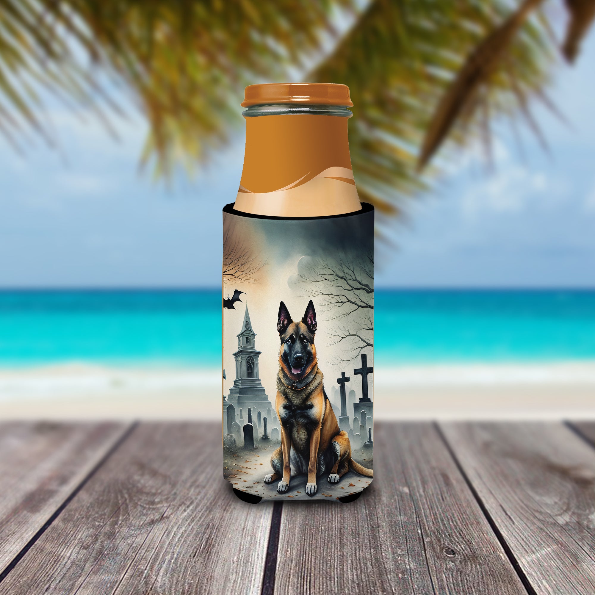 Belgian Malinois Spooky Halloween Hugger for Ultra Slim Cans