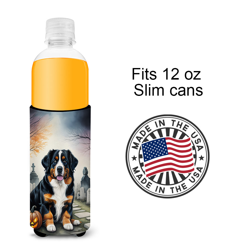 Bernese Mountain Dog Spooky Halloween Hugger for Ultra Slim Cans