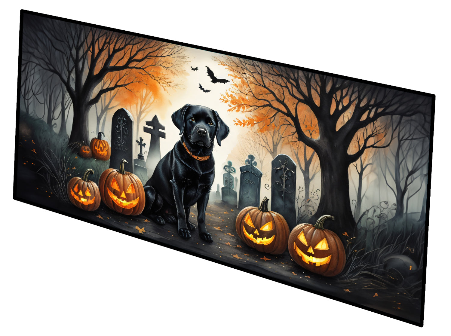 Buy this Black Labrador Retriever Spooky Halloween Runner Mat 28x58