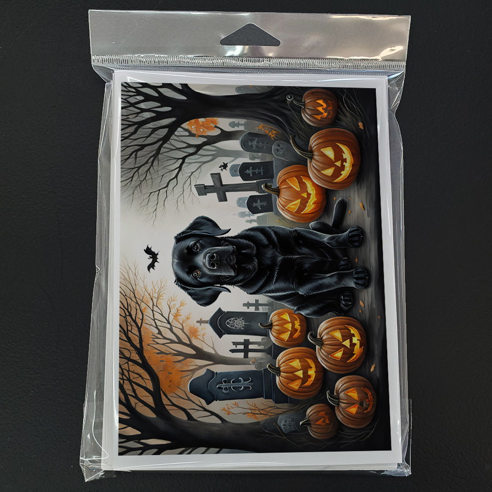 Black Labrador Retriever Spooky Halloween Greeting Cards and Envelopes Pack of 8  the-store.com.