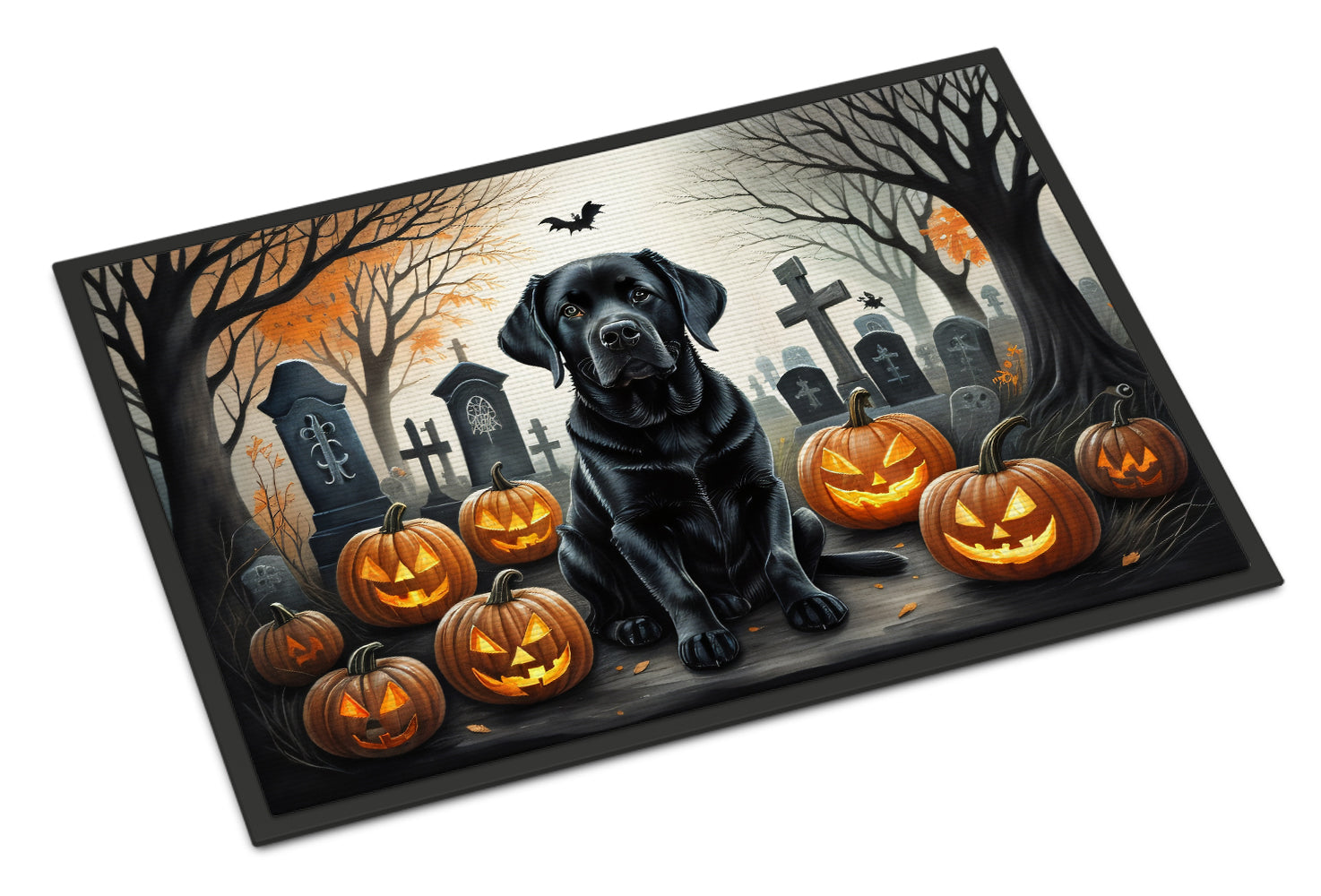 Buy this Black Labrador Retriever Spooky Halloween Indoor or Outdoor Mat 24x36