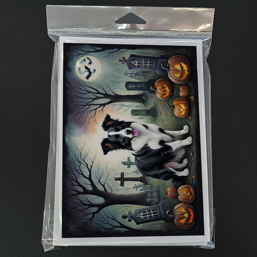 Border Collie Spooky Halloween Greeting Cards and Envelopes Pack of 8  the-store.com.