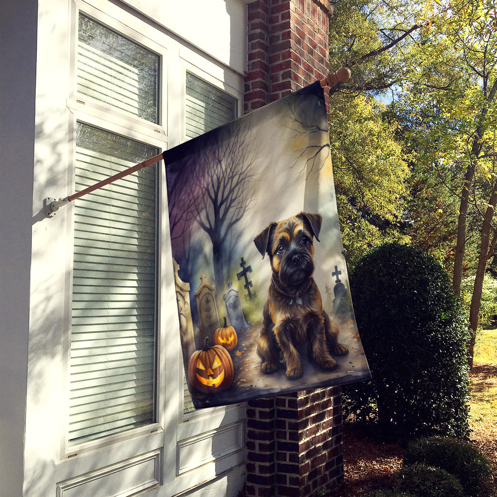 Border Terrier Spooky Halloween House Flag  the-store.com.