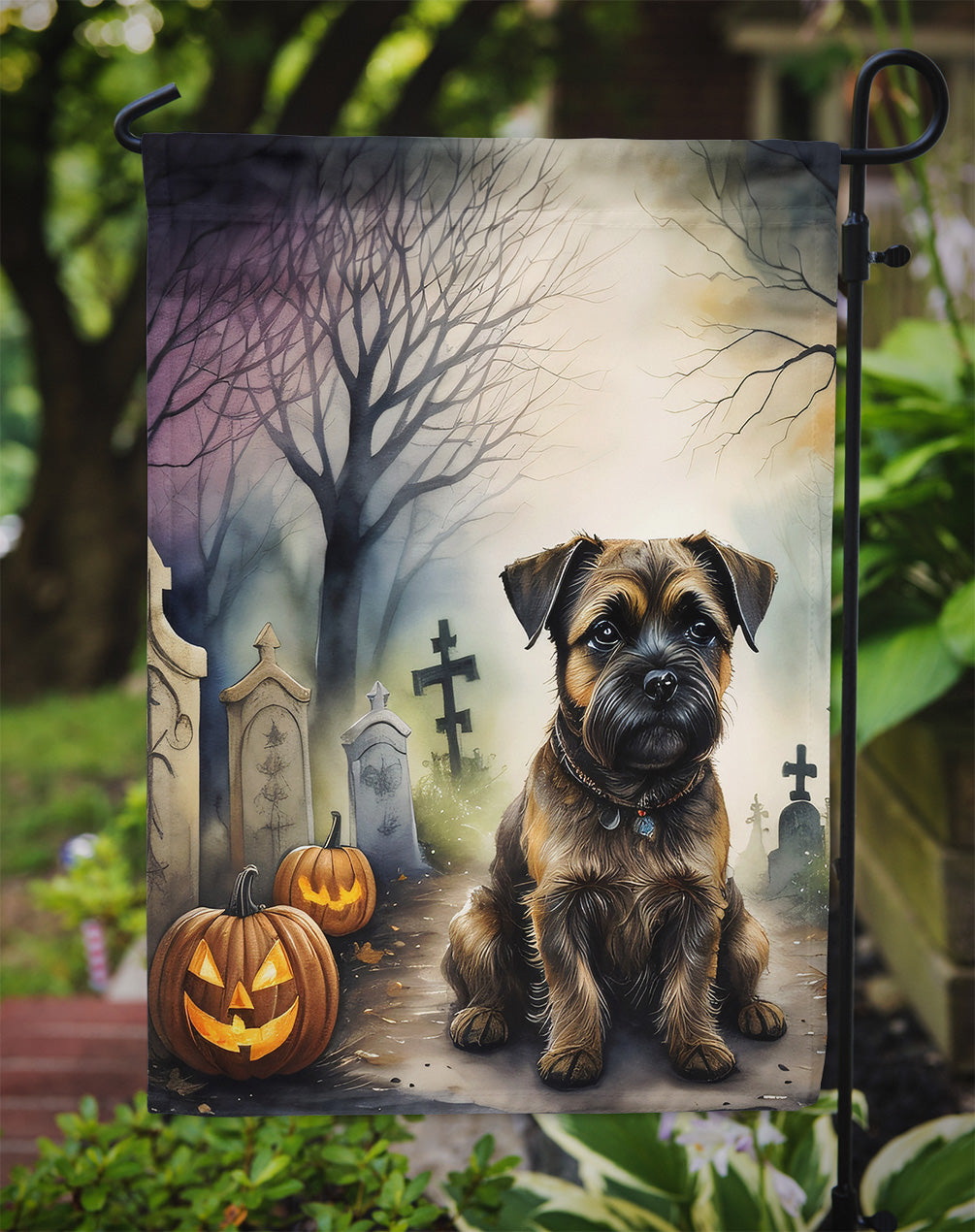 Border Terrier Spooky Halloween Garden Flag  the-store.com.