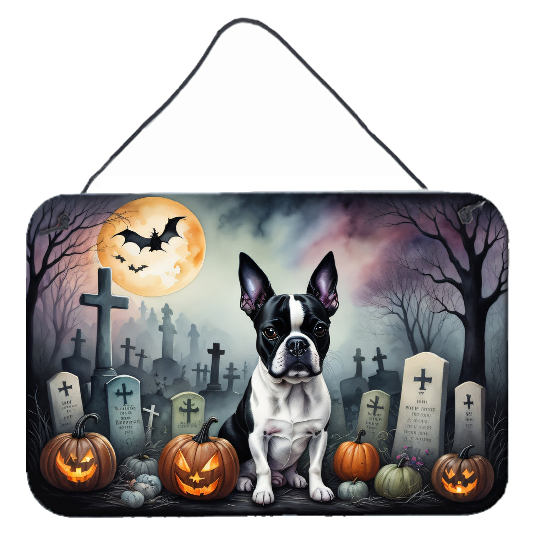 Buy this Boston Terrier Spooky Halloween Wall or Door Hanging Prints