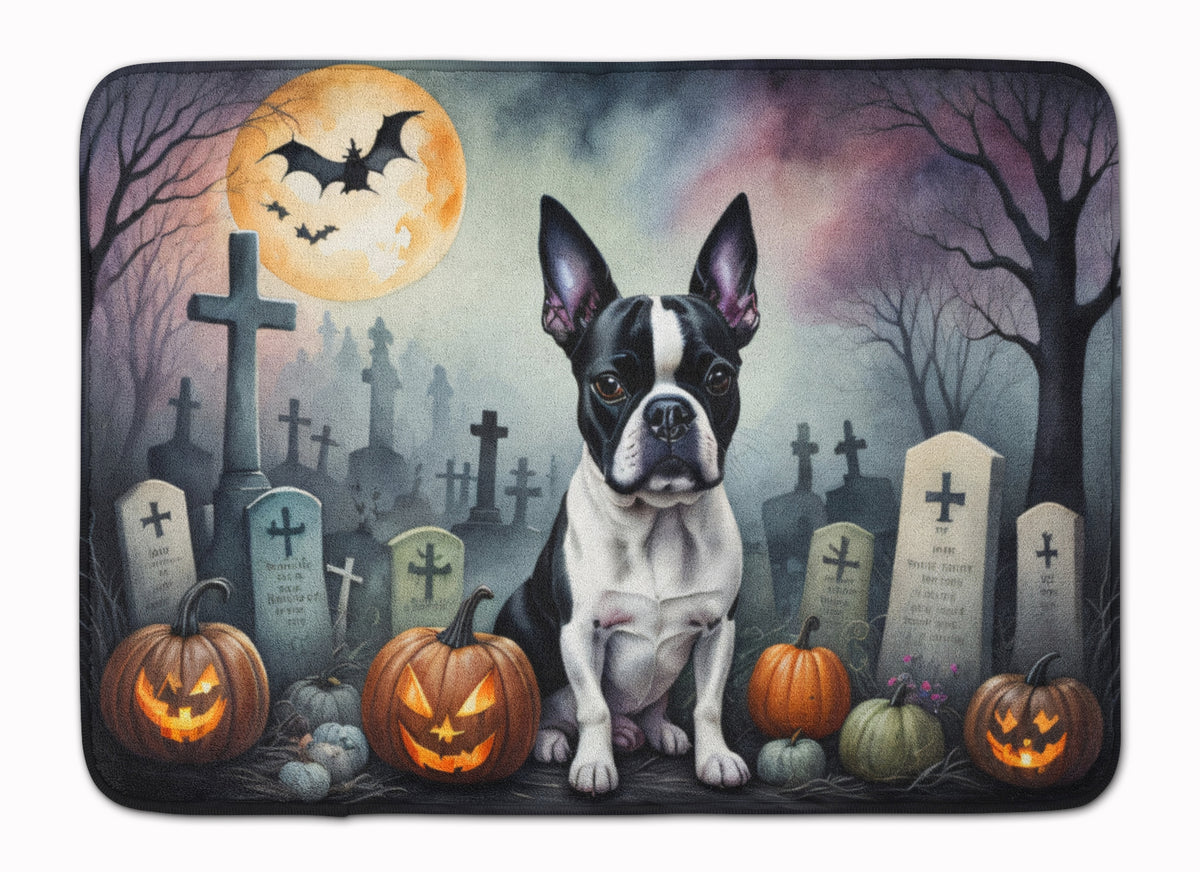 Buy this Boston Terrier Spooky Halloween Memory Foam Kitchen Mat