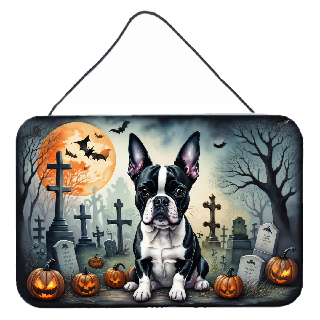 Buy this Boston Terrier Spooky Halloween Wall or Door Hanging Prints