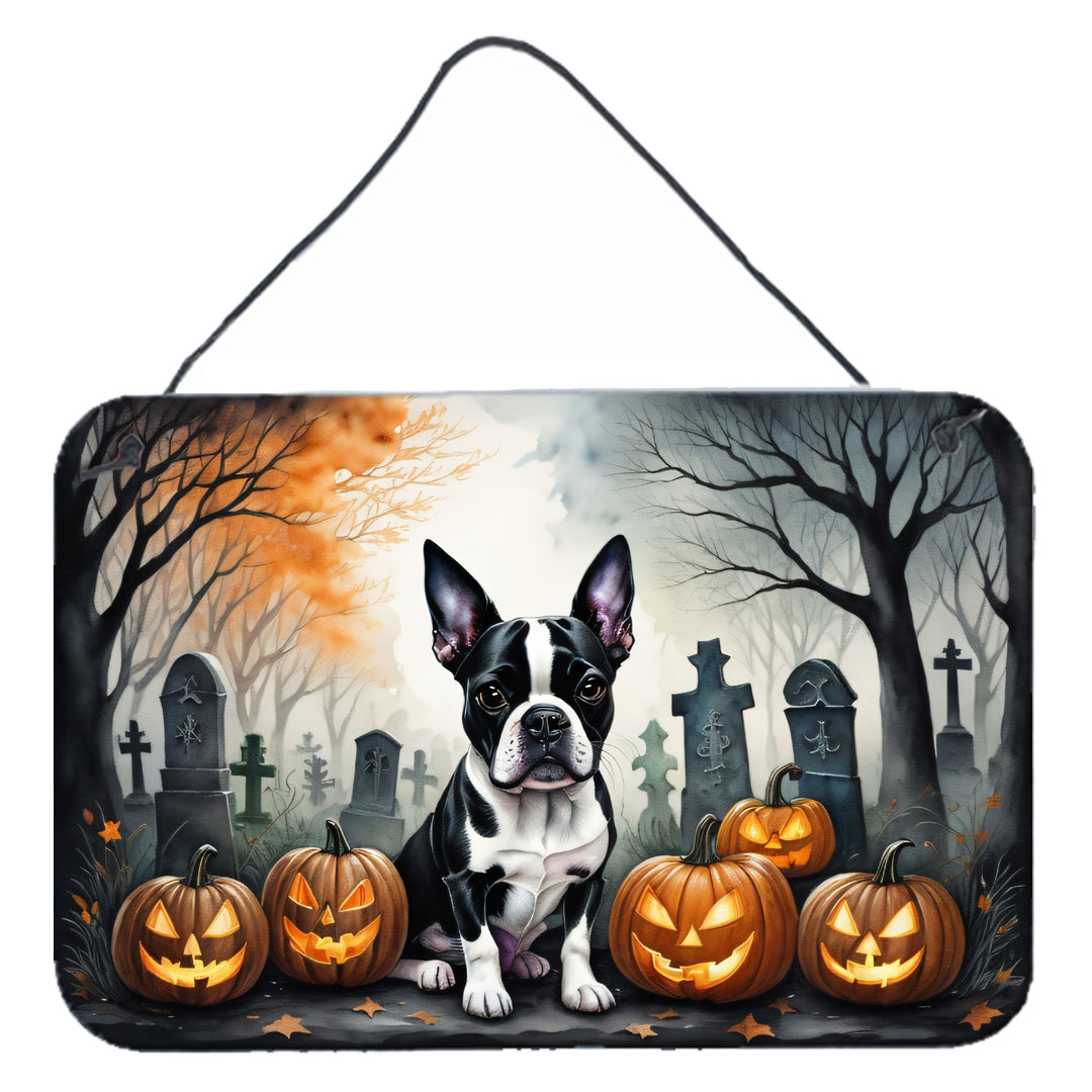 Buy this Boston Terrier Spooky Halloween Wall or Door Hanging Prints