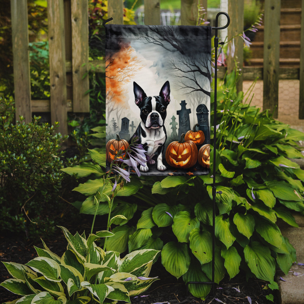 Boston Terrier Spooky Halloween Garden Flag  the-store.com.