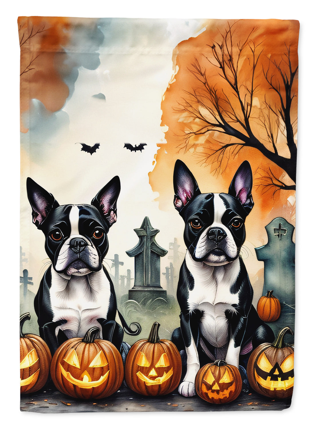 Buy this Boston Terrier Spooky Halloween House Flag