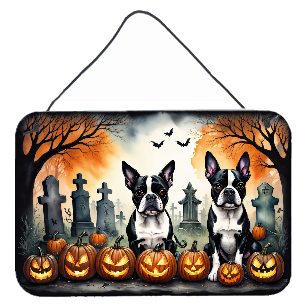 Buy this Boston Terrier Spooky Halloween Wall or Door Hanging Prints