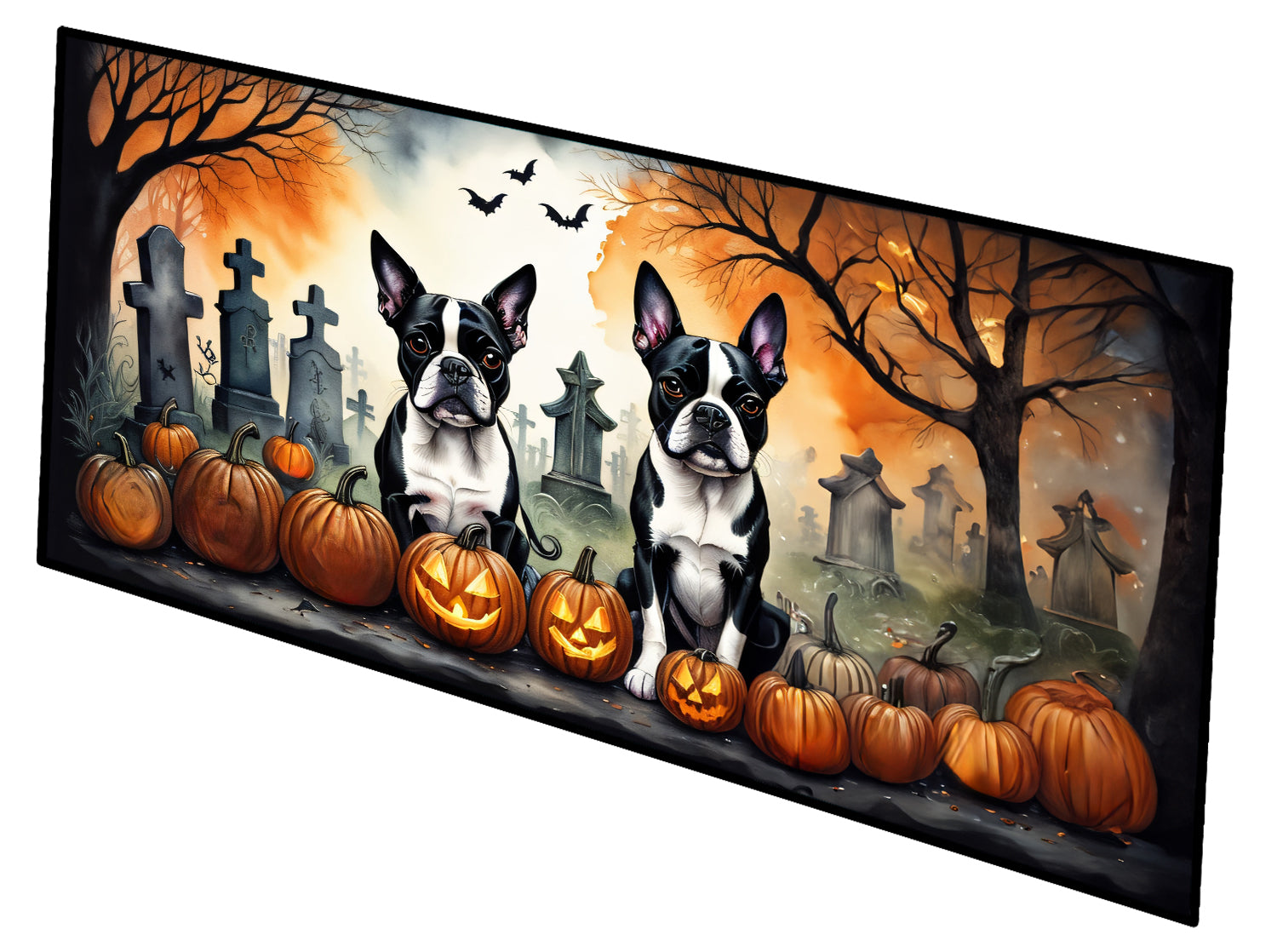 Buy this Boston Terrier Spooky Halloween Runner Mat 28x58