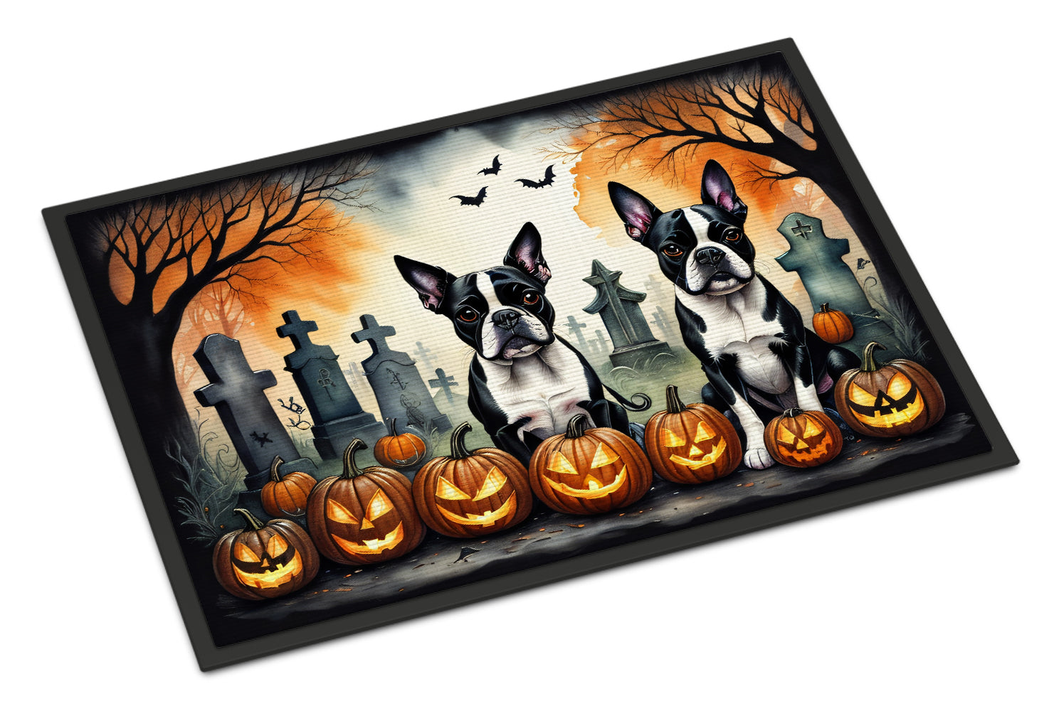 Buy this Boston Terrier Spooky Halloween Doormat 18x27