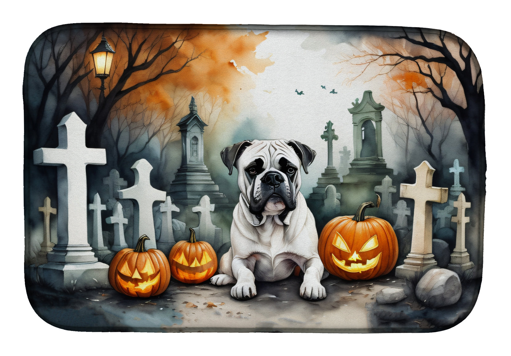 Buy this Boxer Spooky Halloween Dish Drying Mat