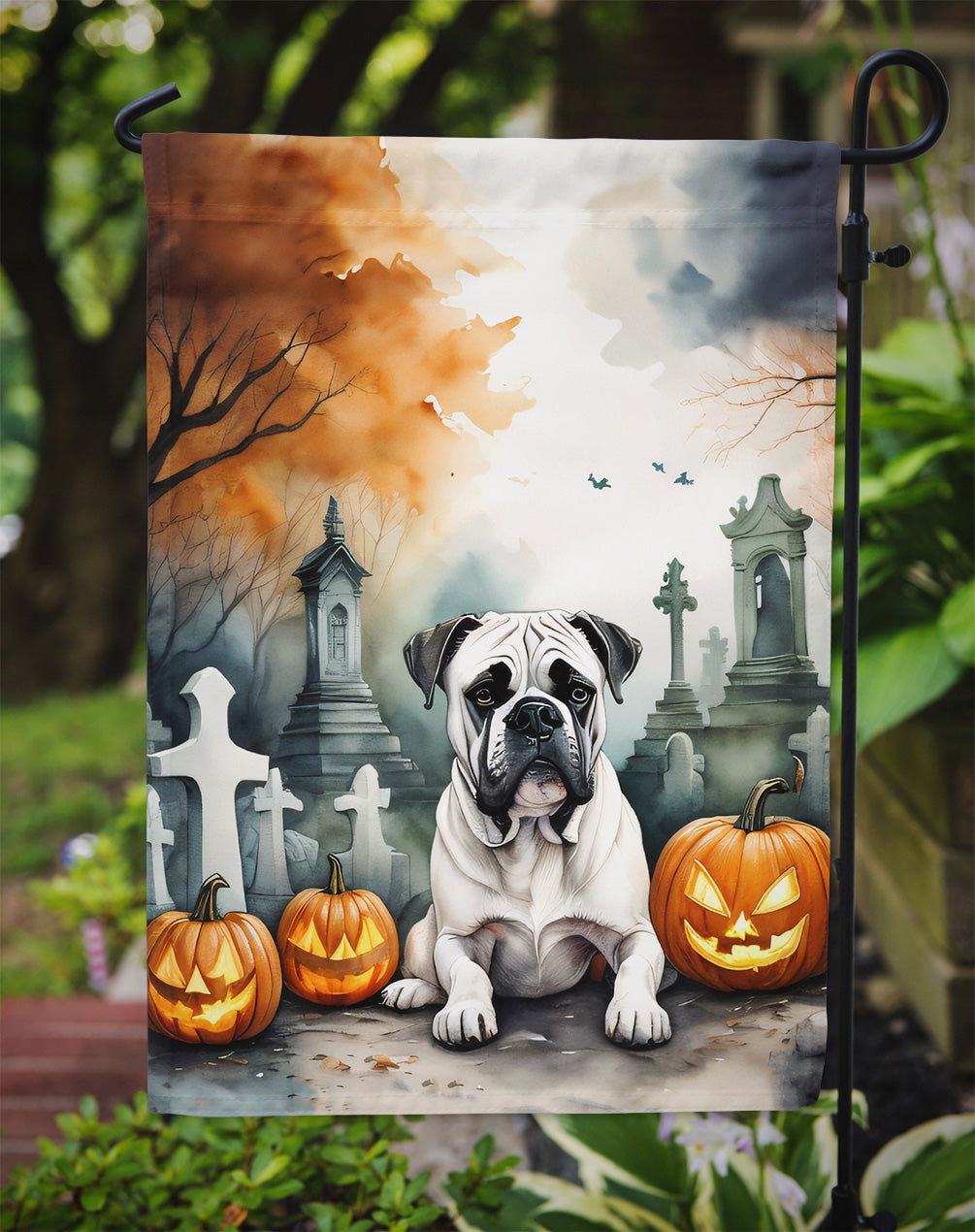 Boxer Spooky Halloween Garden Flag  the-store.com.