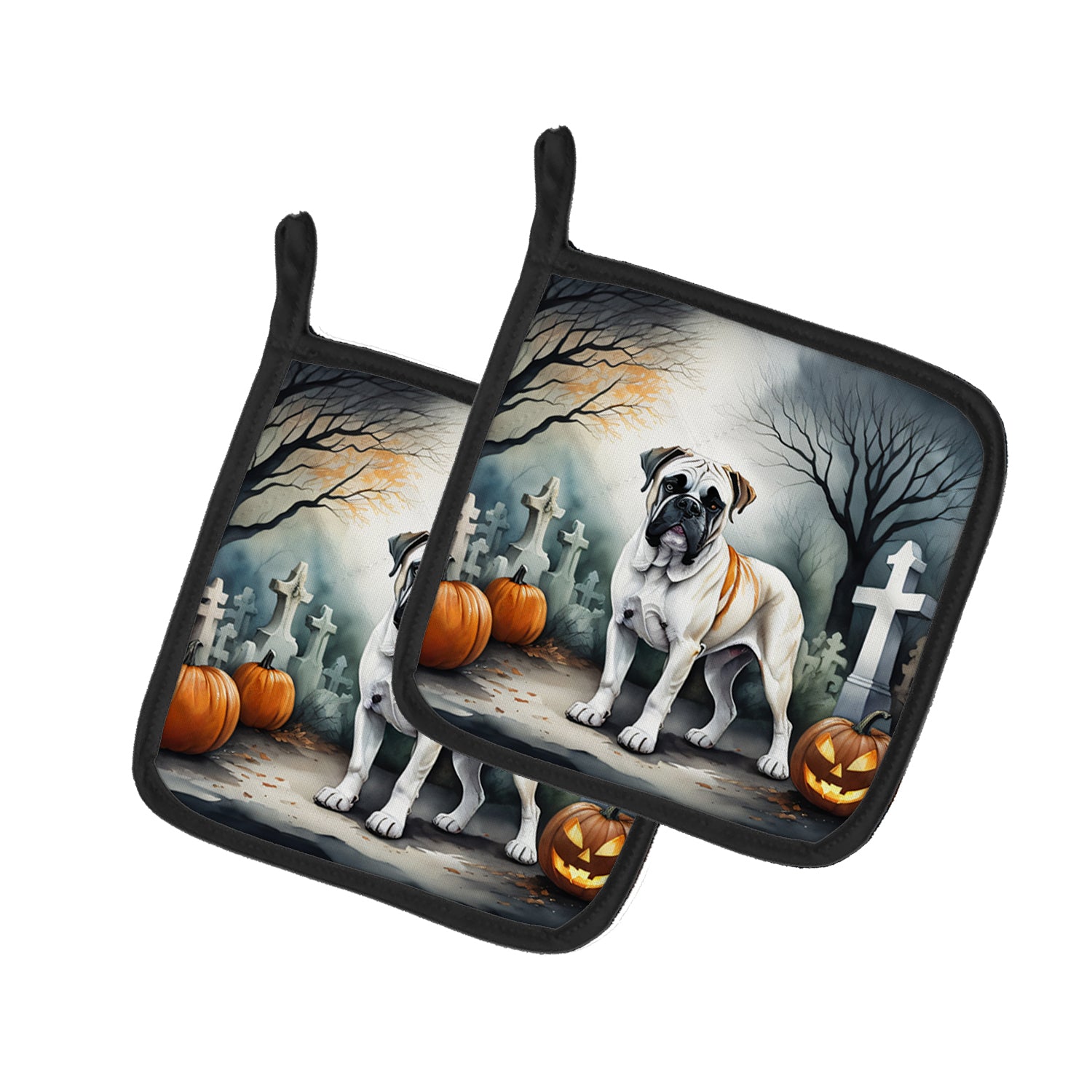 Buy this Boxer Spooky Halloween Pair of Pot Holders