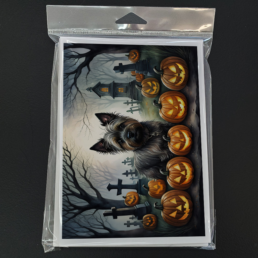 Cairn Terrier Spooky Halloween Greeting Cards and Envelopes Pack of 8  the-store.com.