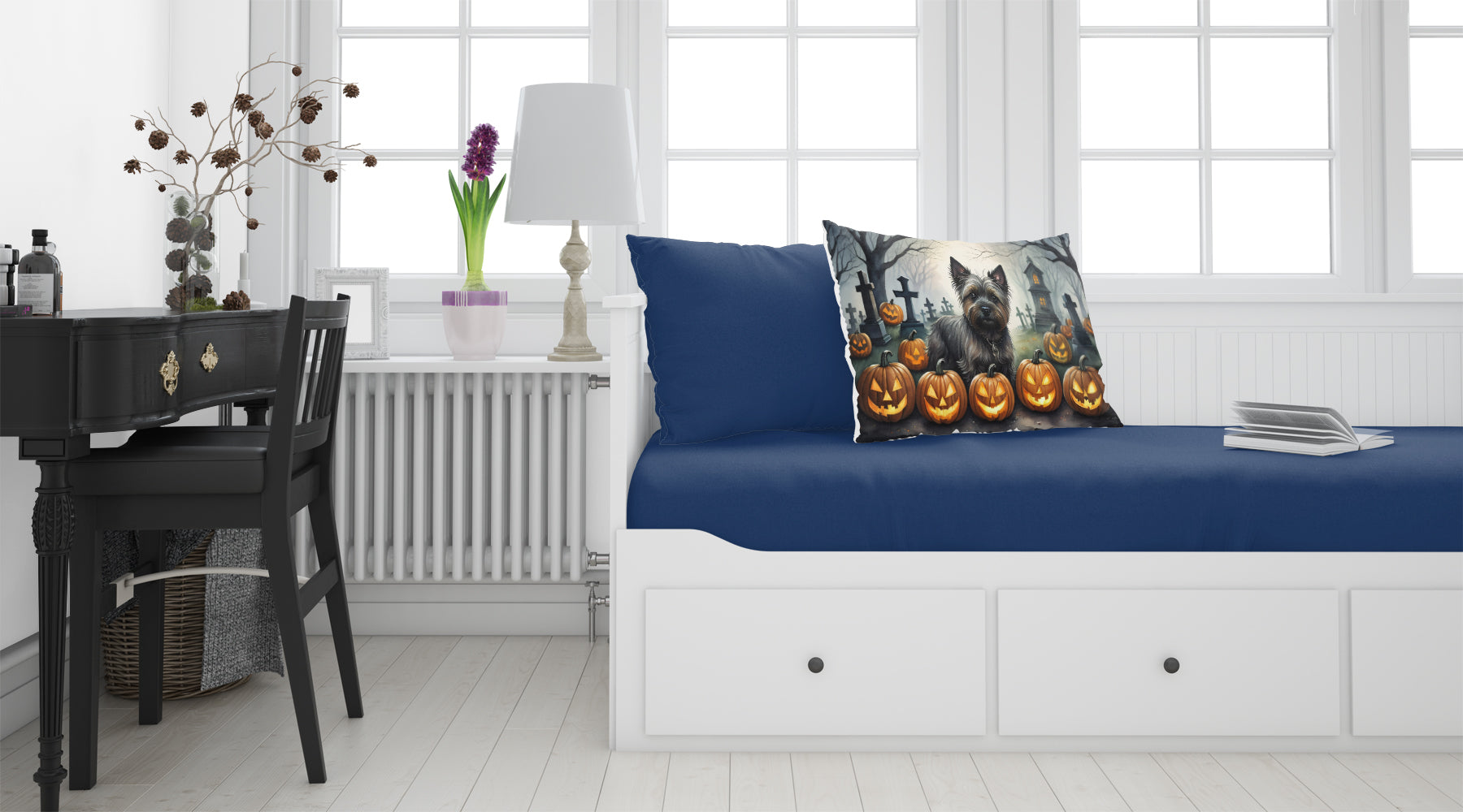 Cairn Terrier Spooky Halloween Fabric Standard Pillowcase  the-store.com.