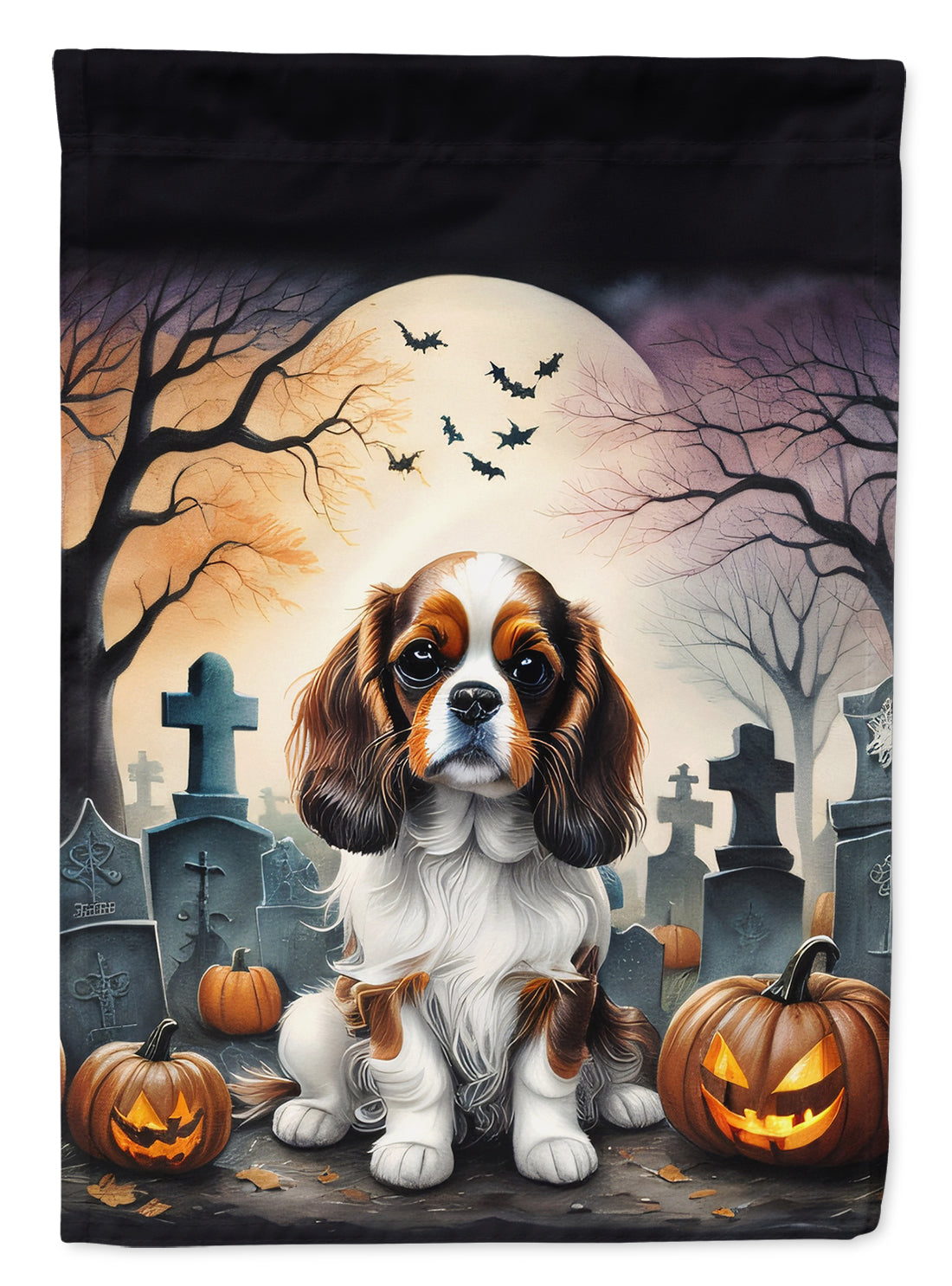 Buy this Cavalier Spaniel Spooky Halloween House Flag