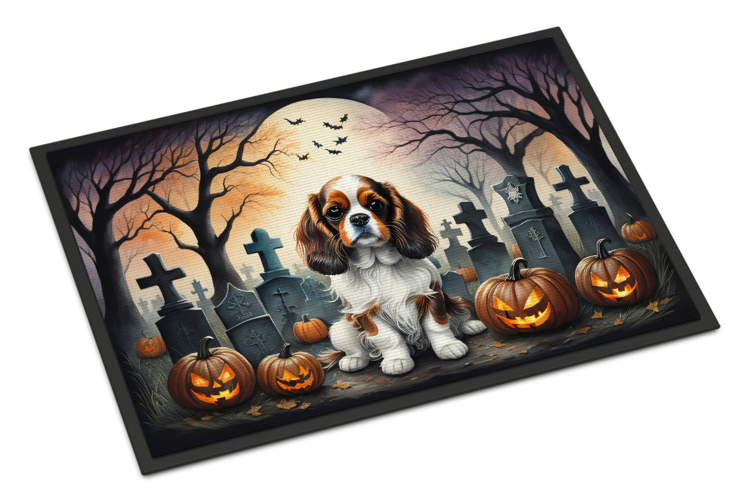 Buy this Cavalier Spaniel Spooky Halloween Indoor or Outdoor Mat 24x36