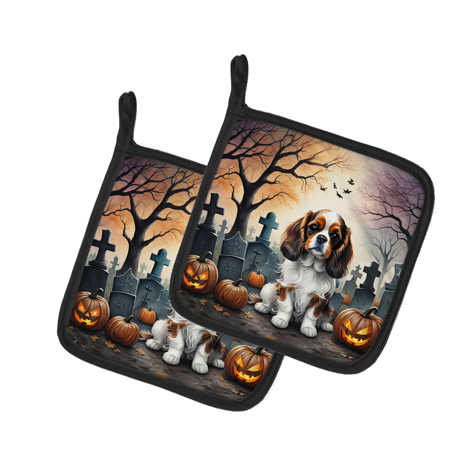 Buy this Cavalier Spaniel Spooky Halloween Pair of Pot Holders