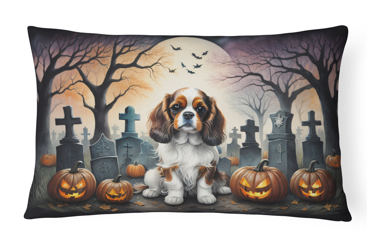 Buy this Cavalier Spaniel Spooky Halloween Fabric Decorative Pillow