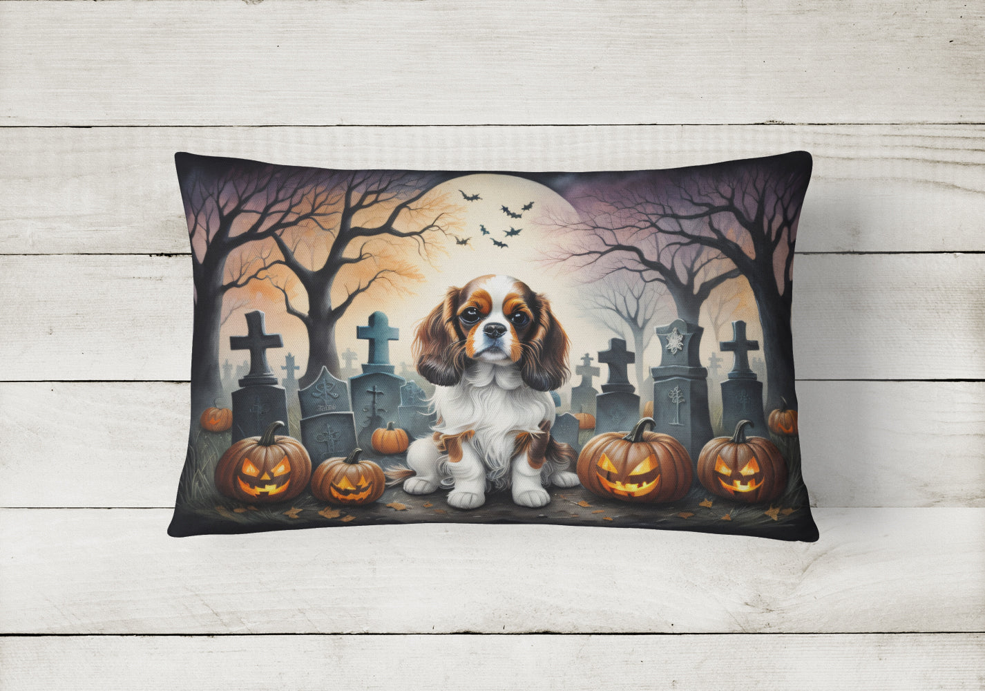 Buy this Cavalier Spaniel Spooky Halloween Fabric Decorative Pillow