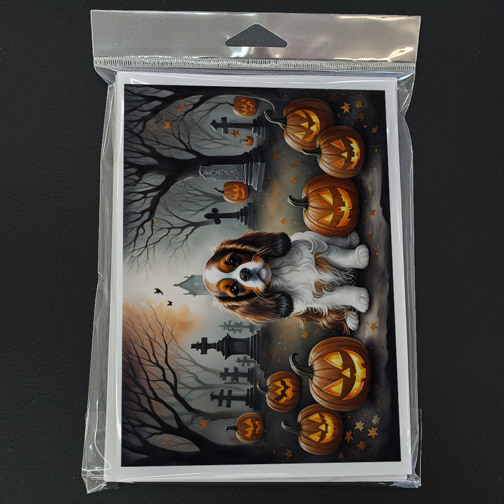 Cavalier Spaniel Spooky Halloween Greeting Cards and Envelopes Pack of 8  the-store.com.