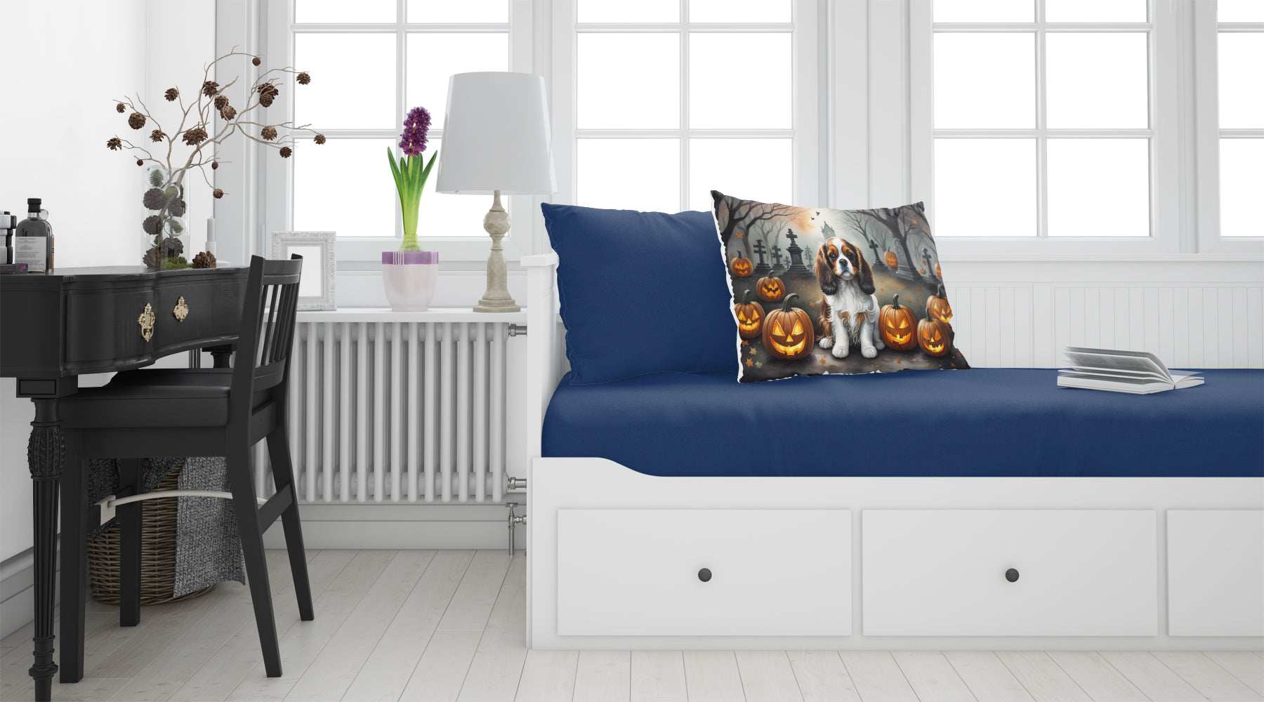 Cavalier Spaniel Spooky Halloween Fabric Standard Pillowcase