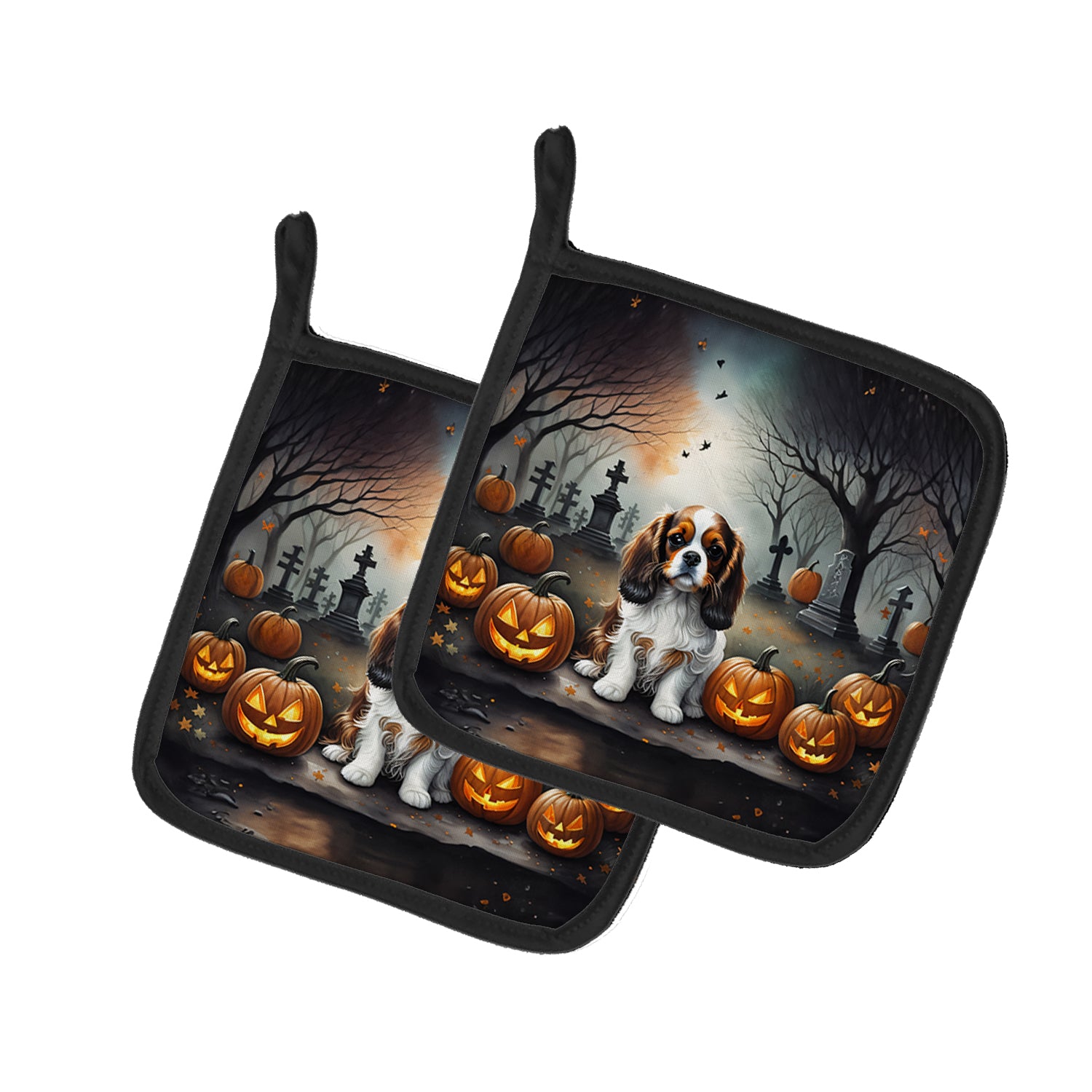 Buy this Cavalier Spaniel Spooky Halloween Pair of Pot Holders