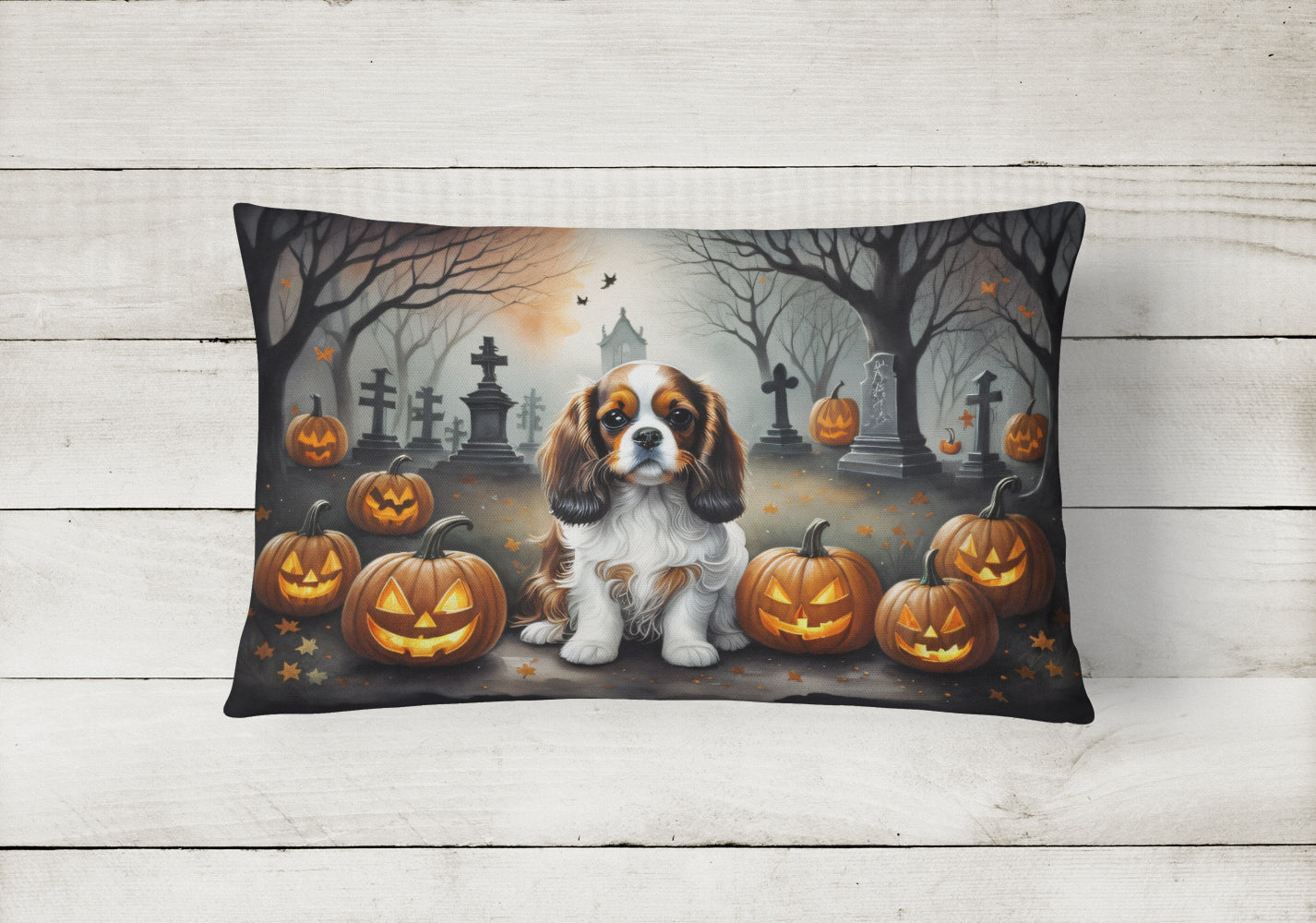 Buy this Cavalier Spaniel Spooky Halloween Fabric Decorative Pillow