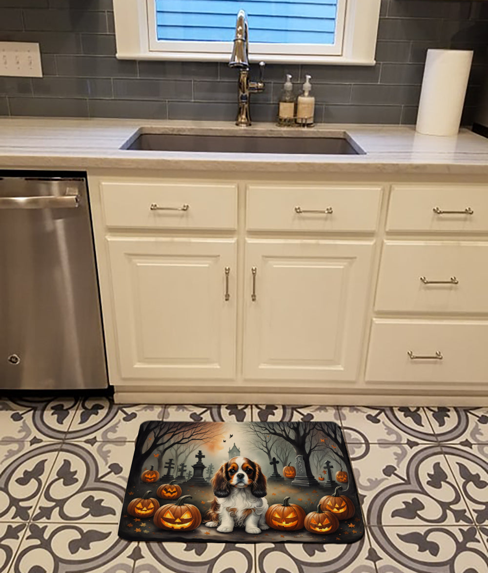 Cavalier Spaniel Spooky Halloween Memory Foam Kitchen Mat  the-store.com.