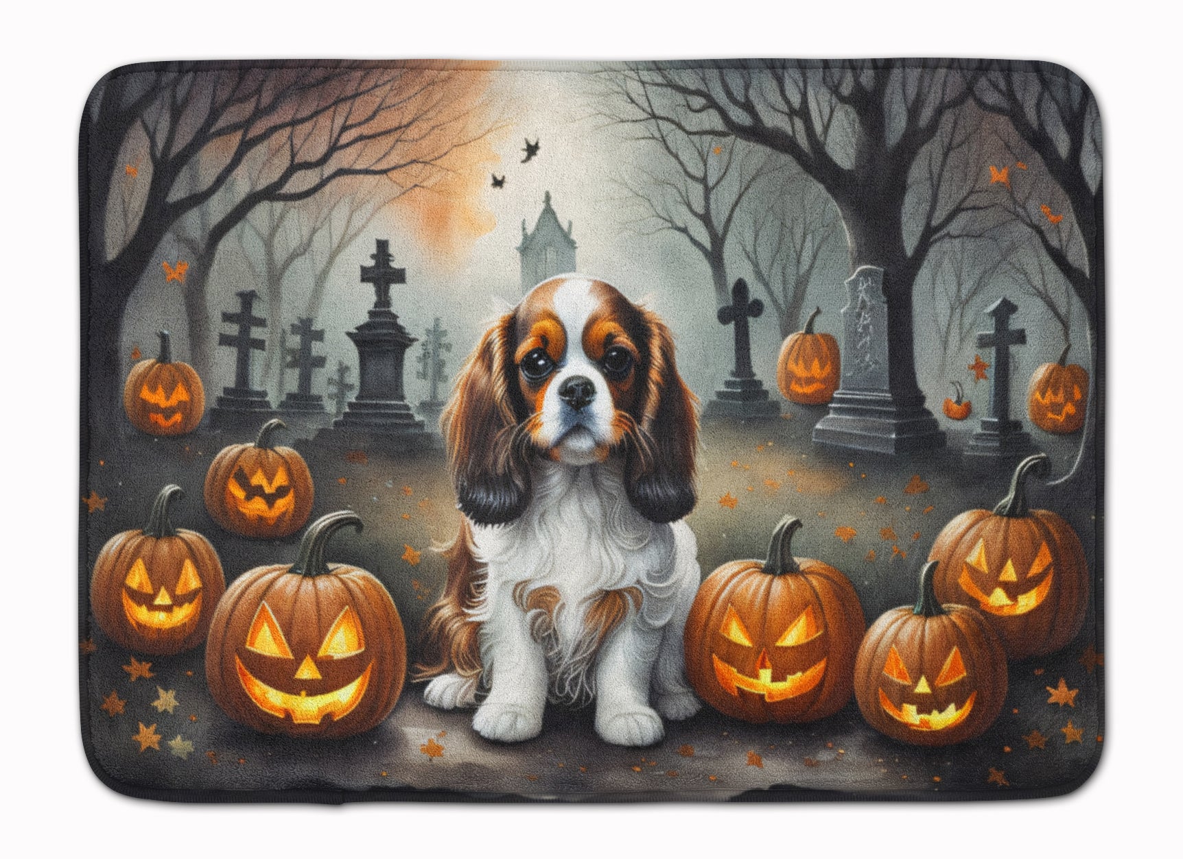 Buy this Cavalier Spaniel Spooky Halloween Memory Foam Kitchen Mat