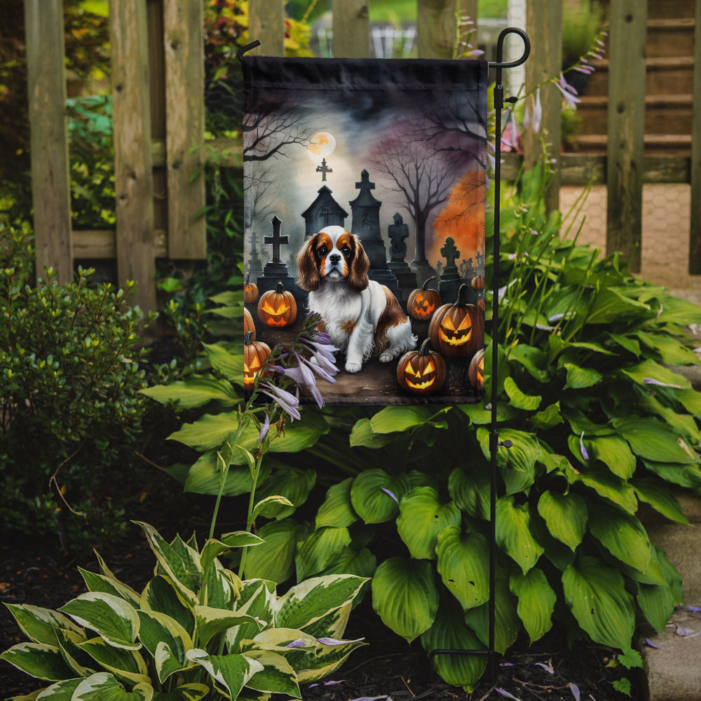 Cavalier Spaniel Spooky Halloween Garden Flag