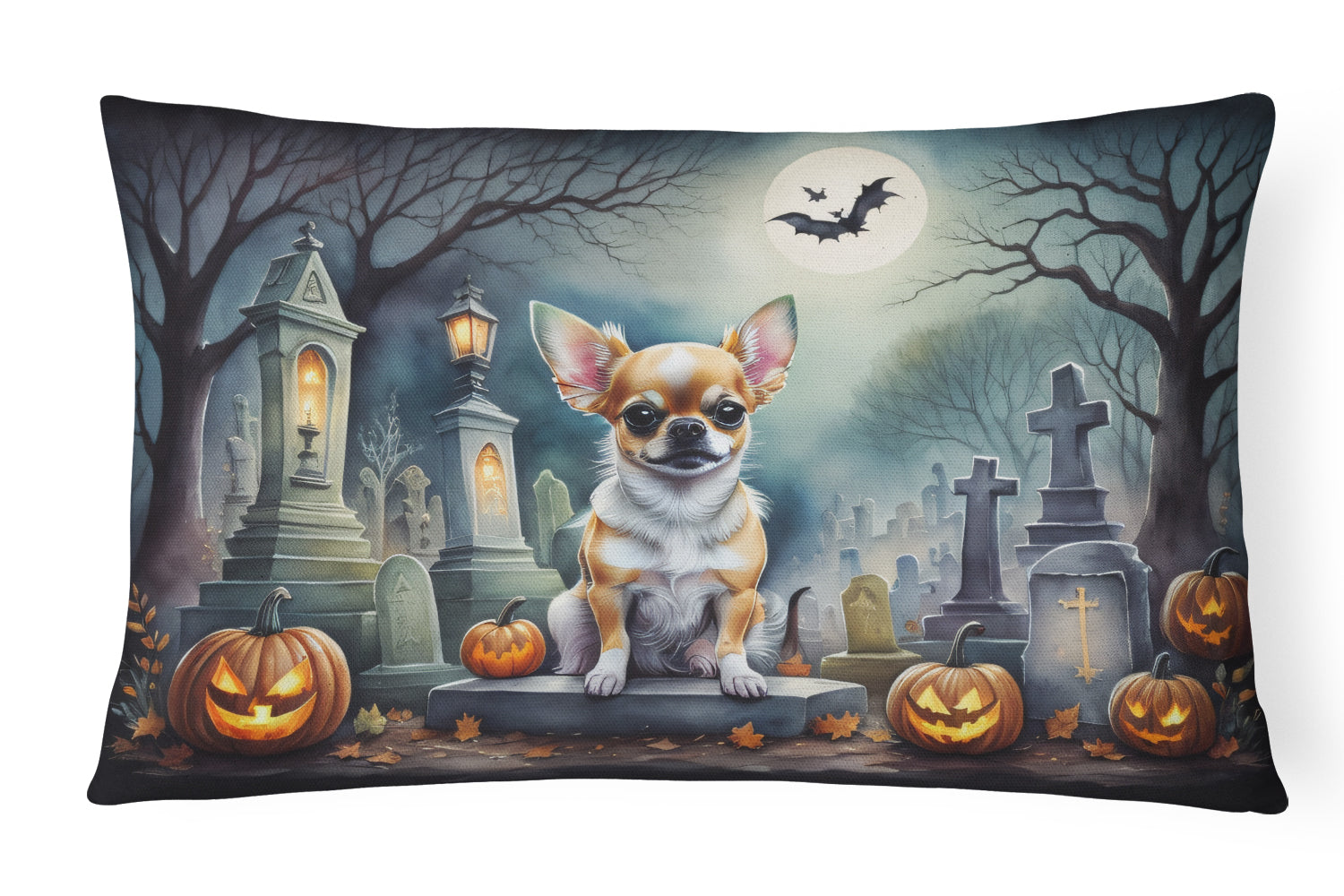 Buy this Chihuahua Spooky Halloween Fabric Decorative Pillow