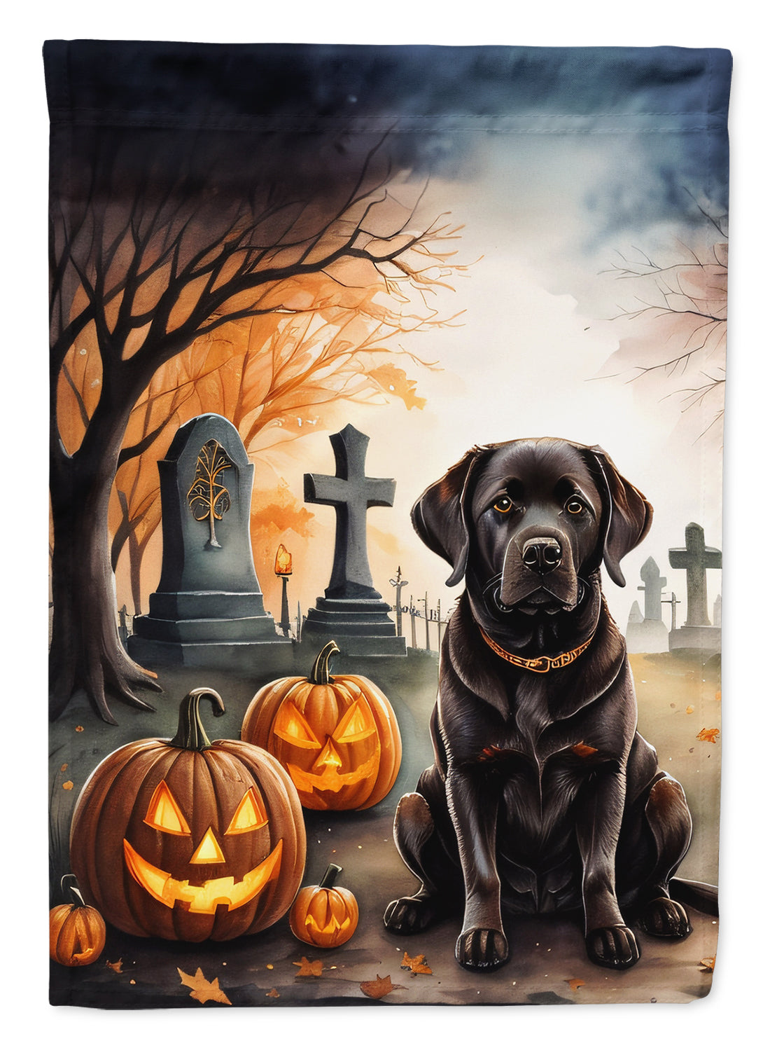 Buy this Chocolate Labrador Retriever Spooky Halloween House Flag