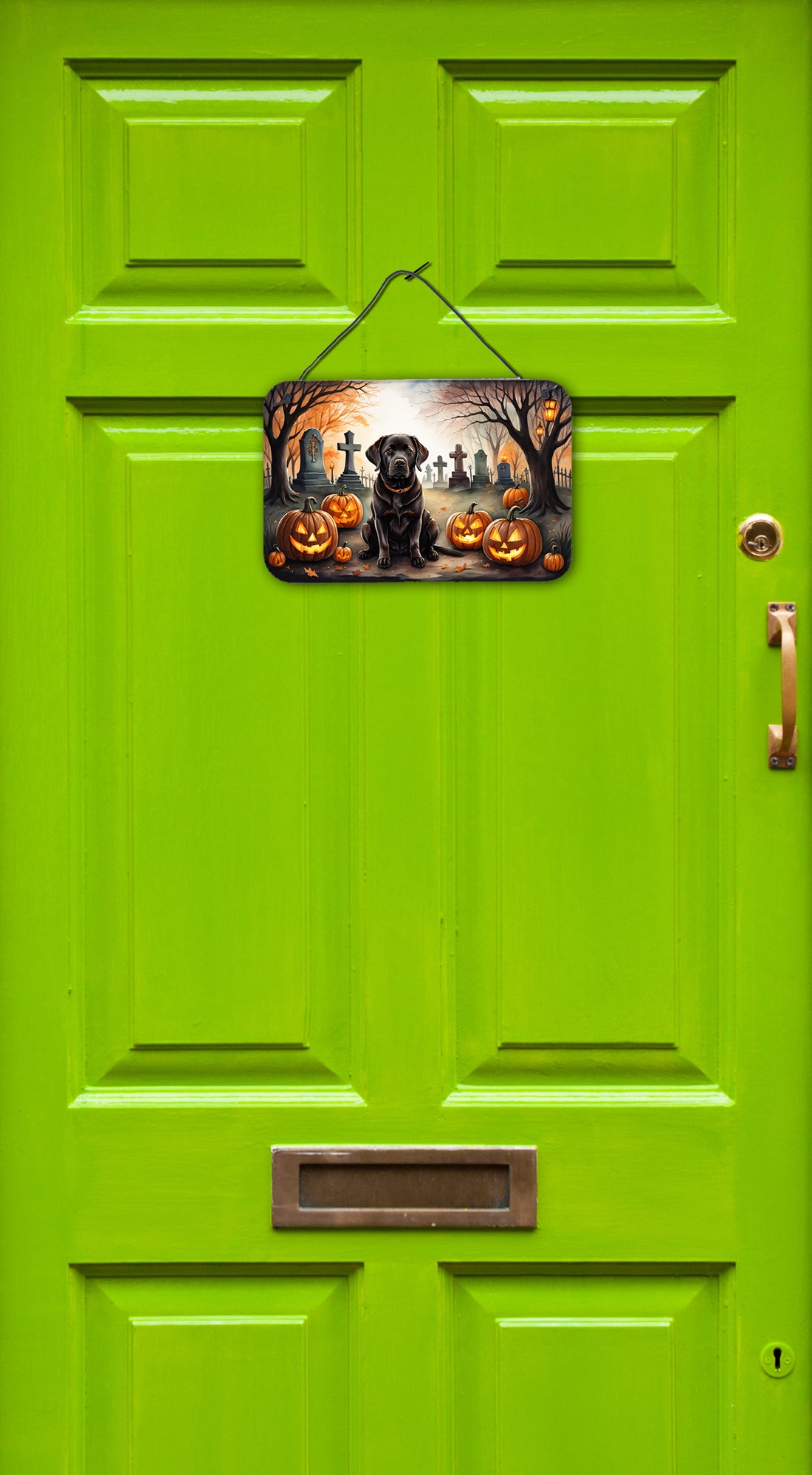 Chocolate Labrador Retriever Spooky Halloween Wall or Door Hanging Prints  the-store.com.