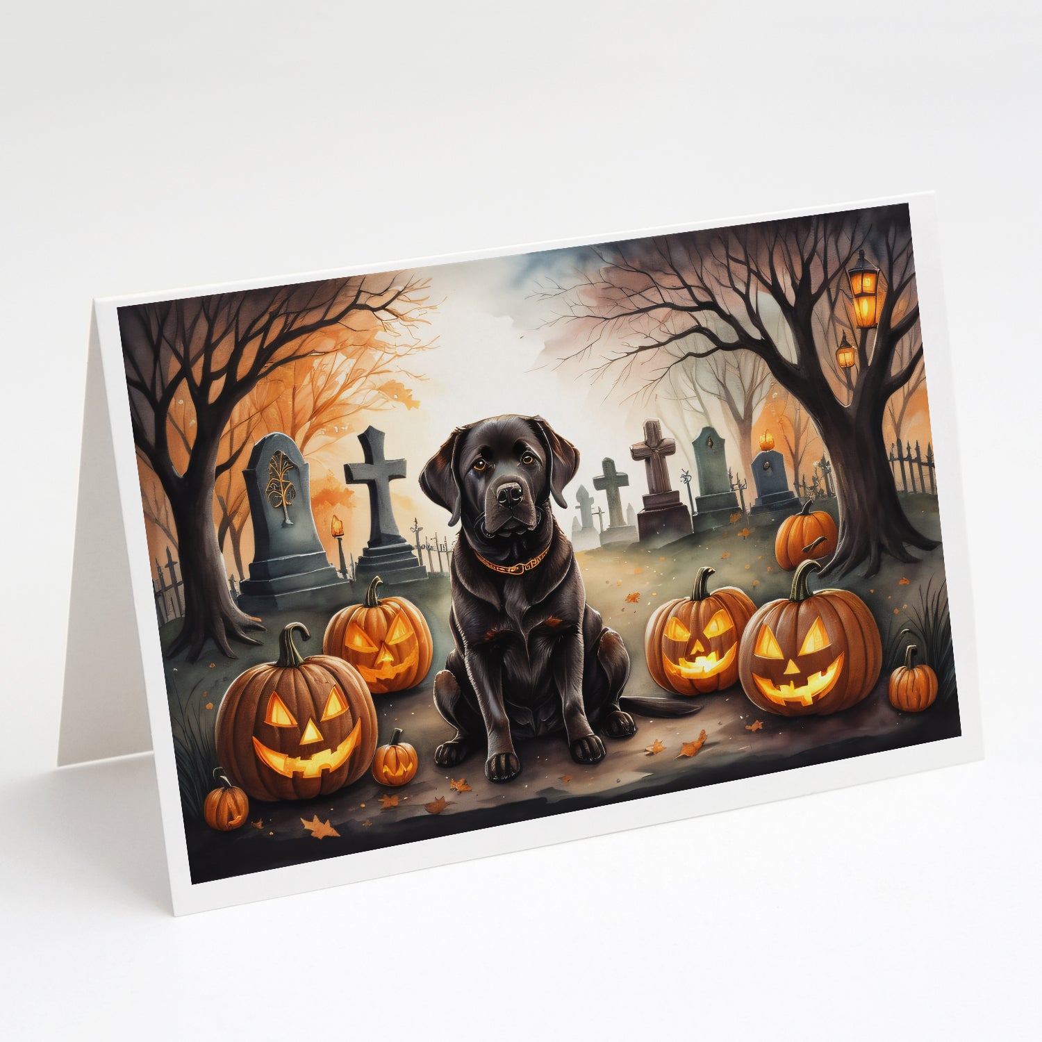 Buy this Chocolate Labrador Retriever Spooky Halloween Greeting Cards and Envelopes Pack of 8