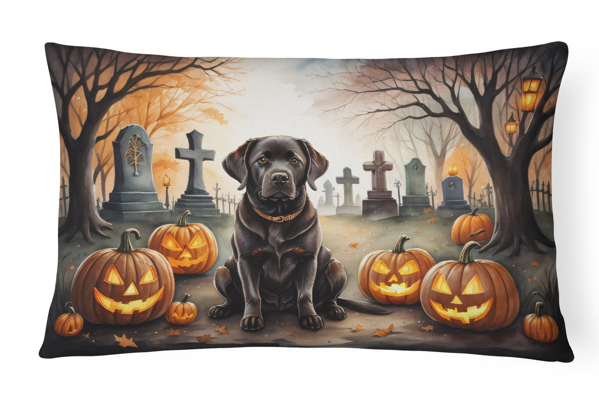 Buy this Chocolate Labrador Retriever Spooky Halloween Fabric Decorative Pillow