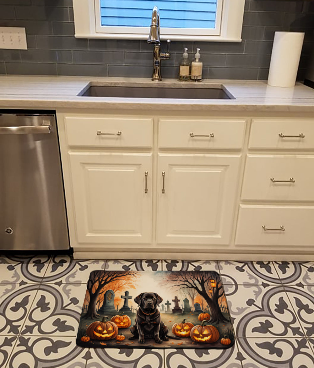 Chocolate Labrador Retriever Spooky Halloween Memory Foam Kitchen Mat  the-store.com.