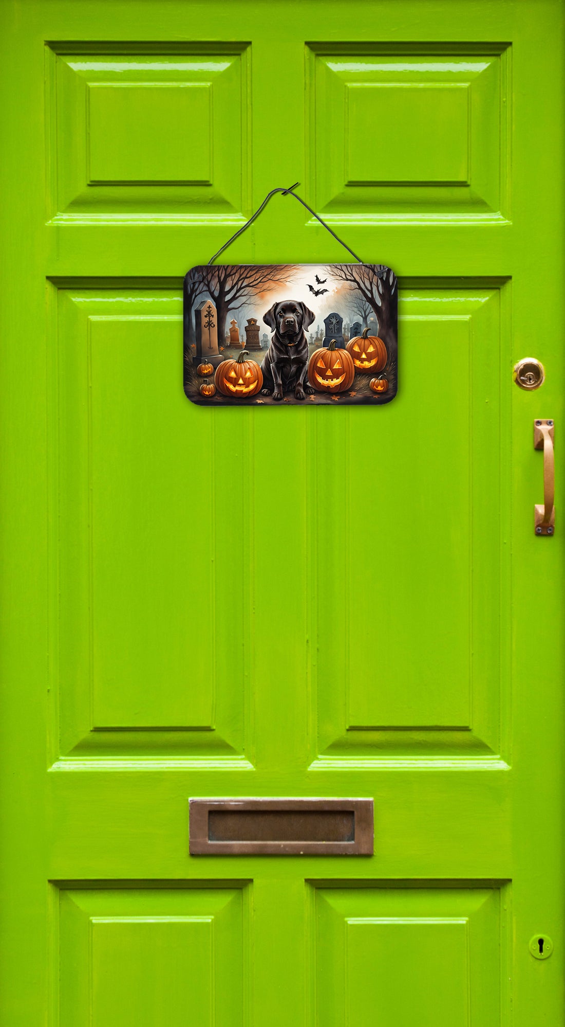 Buy this Chocolate Labrador Retriever Spooky Halloween Wall or Door Hanging Prints